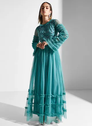 Embellished Crew Neck Dress