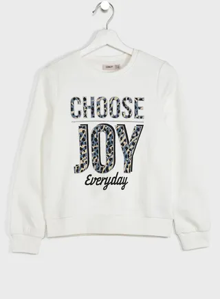 Kids Slogan Print Sweatshirt