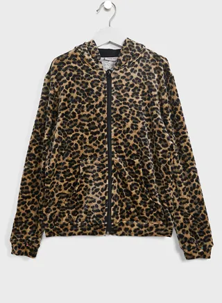 Kids Leopard Print Zip Hoodie