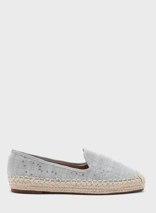 Beige Sequin Espadrille