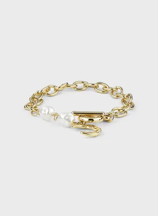 Moon & Pearl Chain Bracelet