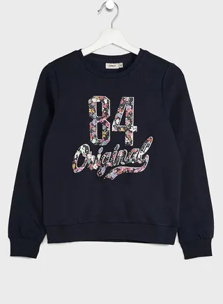 Kids Slogan Print Sweatshirt
