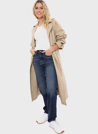 Button Tie Detailed Coat