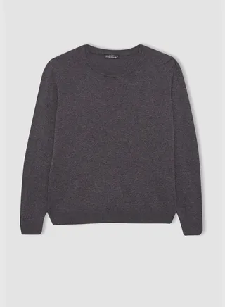 Woman Crew Neck Long Sleeve Tricot Pullover