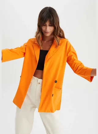 Woman Oversize Fit Regular Long Sleeve Blazer