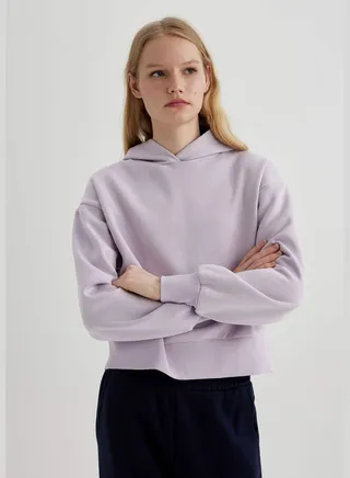 Woman Boxy Fit Hooded Sweatshirt