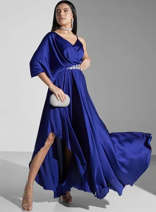 Zena Louay One Shoulder Embellished Dress