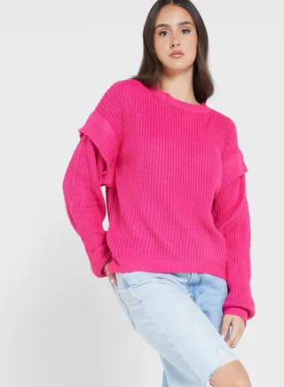 Sweater With Extended Sleeve Detail
