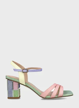 Ankle Strap Mid Heel Sandals