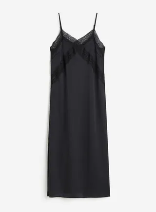 Lace Trim Satin Nightdress