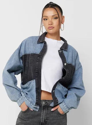 Colorblock Denim Jacket