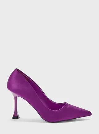 Satin Pointed-Toe Pumps