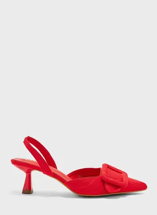Buckle Slingback Pumps
