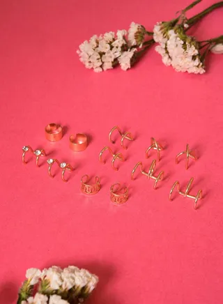 Pack of 12 Gold Plated Designer Stone Stud