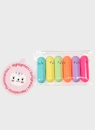 Cat Highlighters (Pack Of 6)