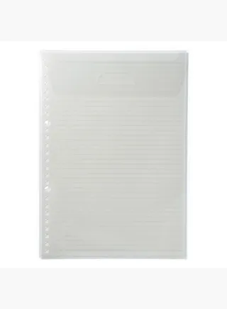 Horizontal Ruled Line Loose-Leaf Paper with Case, 30 Sheets, B5, 6 mm, White