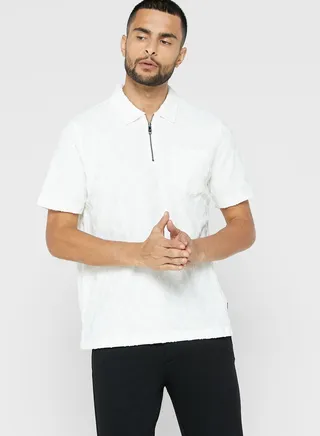 Jacquard Zip Detail Polo