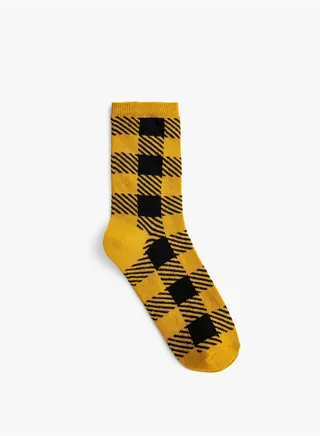 Plaid Patterned Socket Socks
