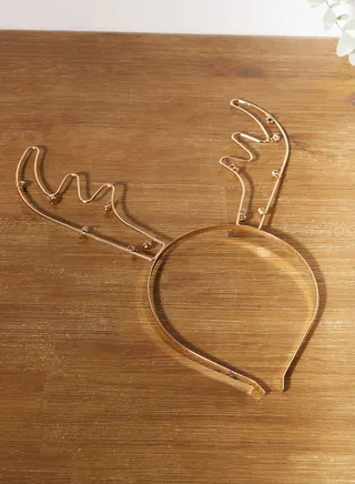 Headbands - Antler With Bells - Gold Wire