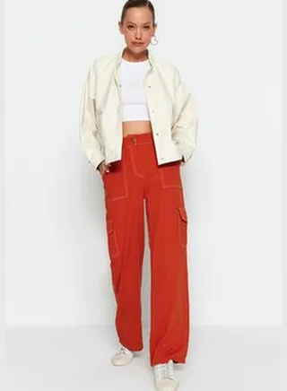 Weave Tile Pocket Detailed Trousers TWOAW24PL00243