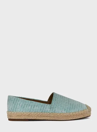 Shimmery Textured Flat Espadrille