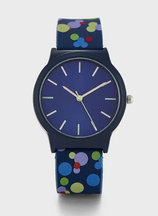 Confetti Print Silicon Strap Analogue Watch