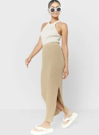 High Waist Knitted Skirt