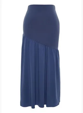Indigo Limited Edition Textured Fabric Detailed Maxi Skirt TWOSS24ET00027