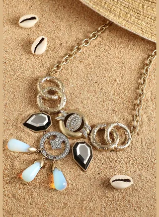 Gold Plated Designer Stone Party Necklace For Women