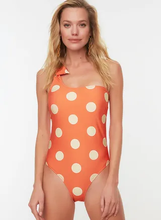 One Shoulder Printed Swimsuit