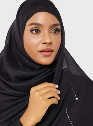 Pearl Detail Long Hijab Scarf