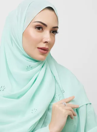 Chiffon Hijab With Stone Work