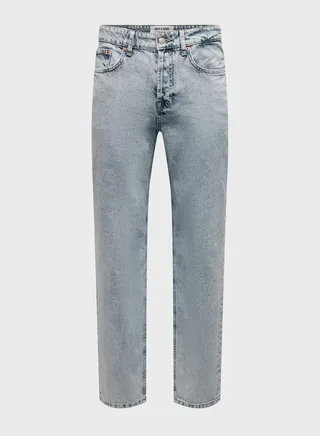 Mid Wash Relaxed Fit Jeans