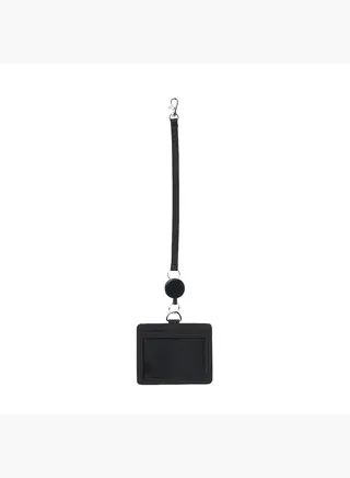 Stretchy Polyester Card Holder , With Black Reel