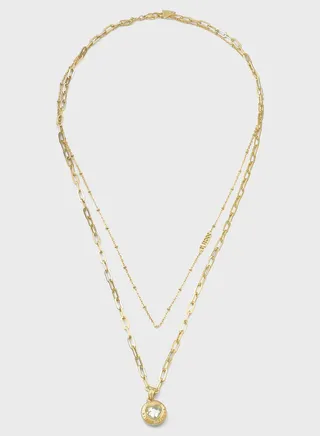 Double Chain Heart Necklace