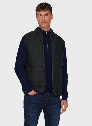 Zip Through Quilted Gilet