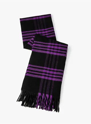 Scarf Plaid Patterned Soft Touch Tasseled