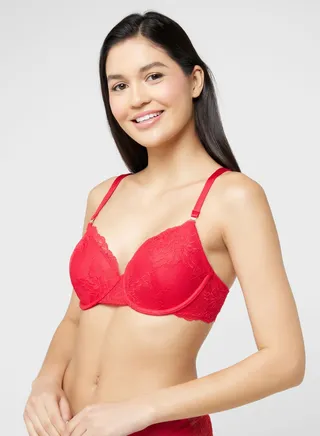 Lace Detail Plunge Neck Bra