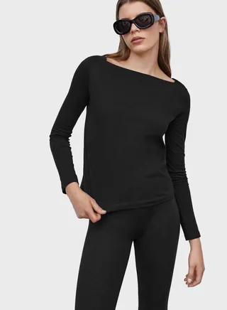 Boat Neck Knitted T-Shirt