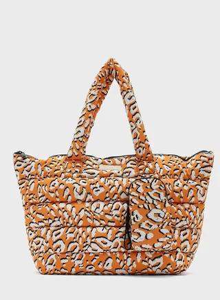Leopard Print Puffer Tote