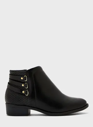 Close Toe Low Heel Ankle Boots