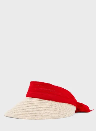 Paperbraid Visor With Chiffon Straps