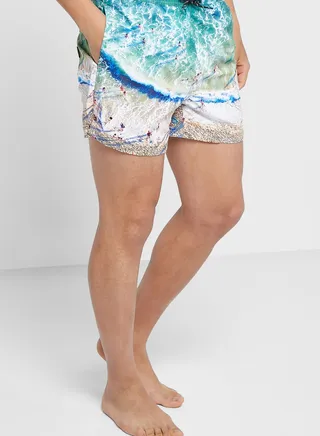 Beach Print Swim Shorts