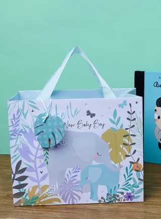 Elephant Blue Tote Bag
