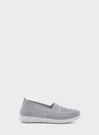 Textured Detail Slip On Comfort Shoe