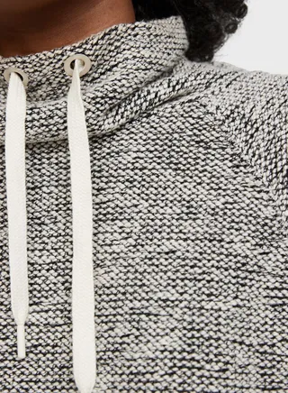 Mock Neck Knitted Sweatshirt