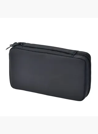 Nylon Book Type Pouch, W 12 x D 20.5 x H 4 cm, Black
