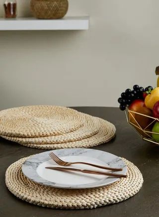 Set of 4 Rattan Weave Place Mats
