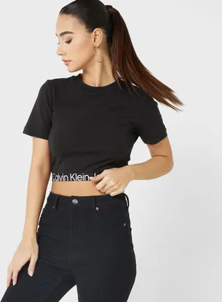 Logo Waist Crop Top