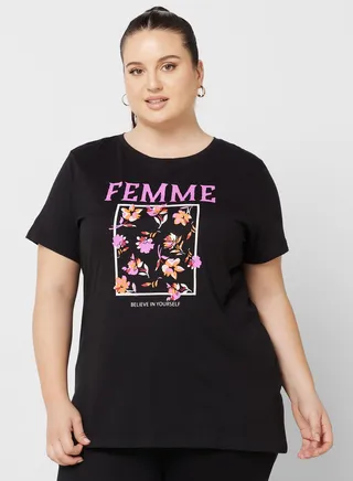 Round Neck Graphic T-Shirt